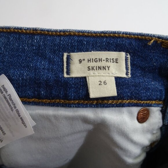 Madewell 9" High Rise Skinny Jeans Women Size 26 Rip New York Wash Denim K1868 - Picture 8 of 15